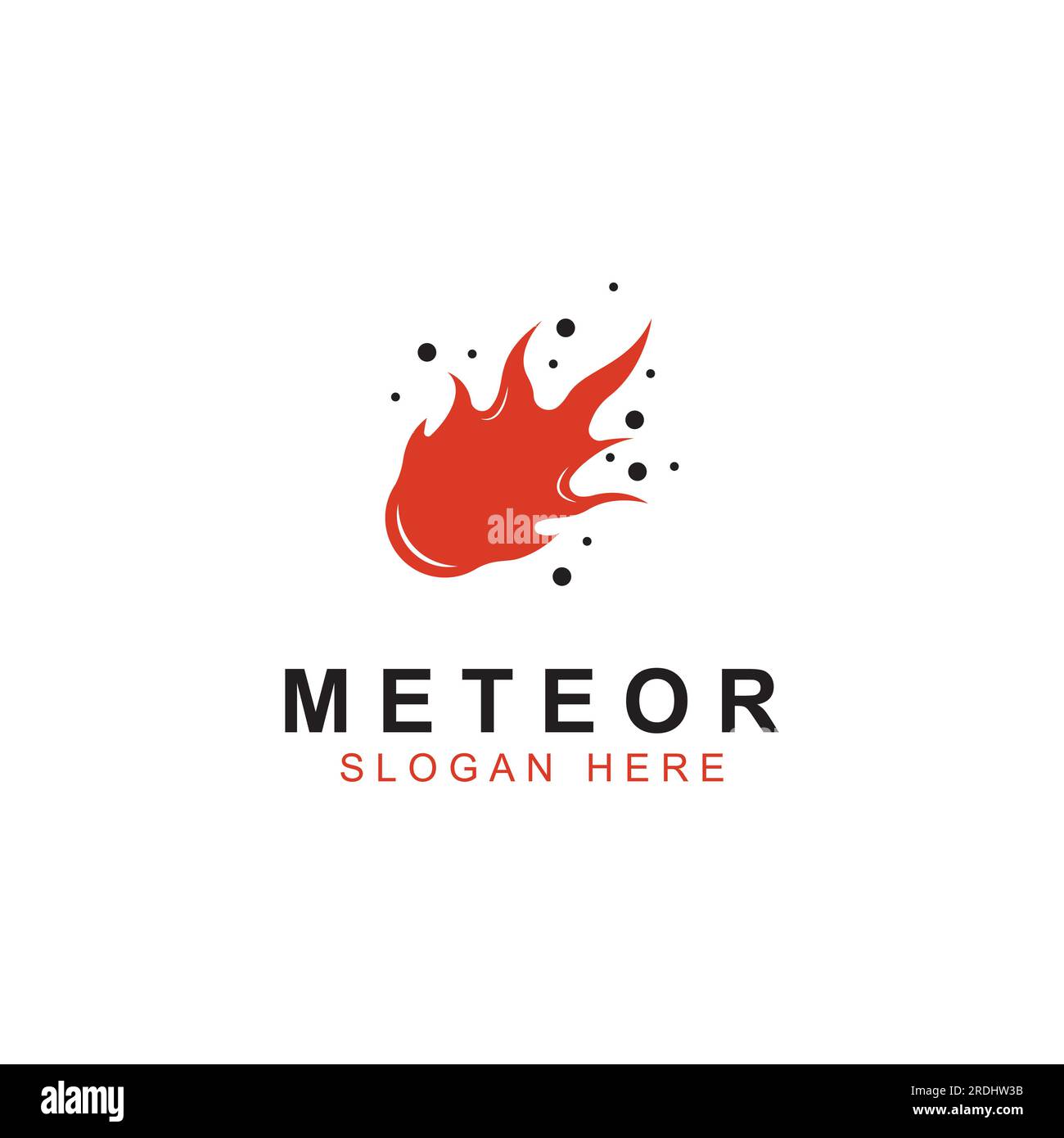 Vektordesign-Logo für Meteor- oder Weltraumobjekte. Stock Vektor