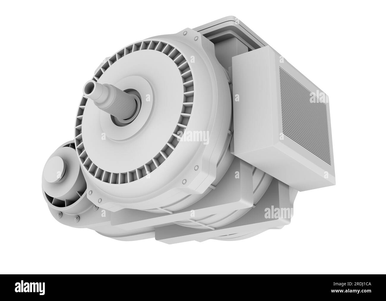 Ton-Rendering eines Elektrofahrzeugmotors. Generisches Design. 3D-Rendering-Abbildung. Stockfoto