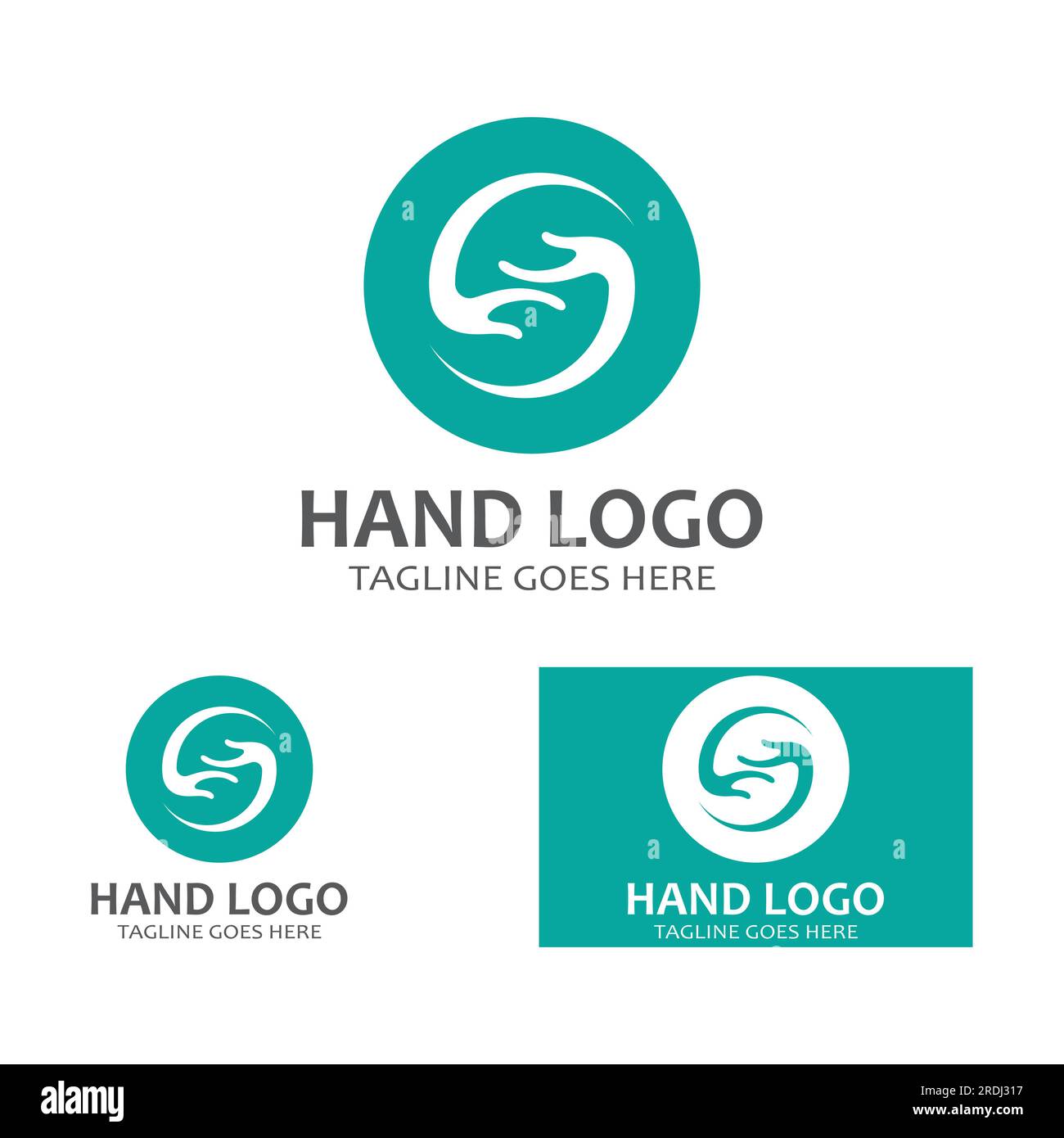 Vorlage für Vektordesign des Handlogos Stock Vektor