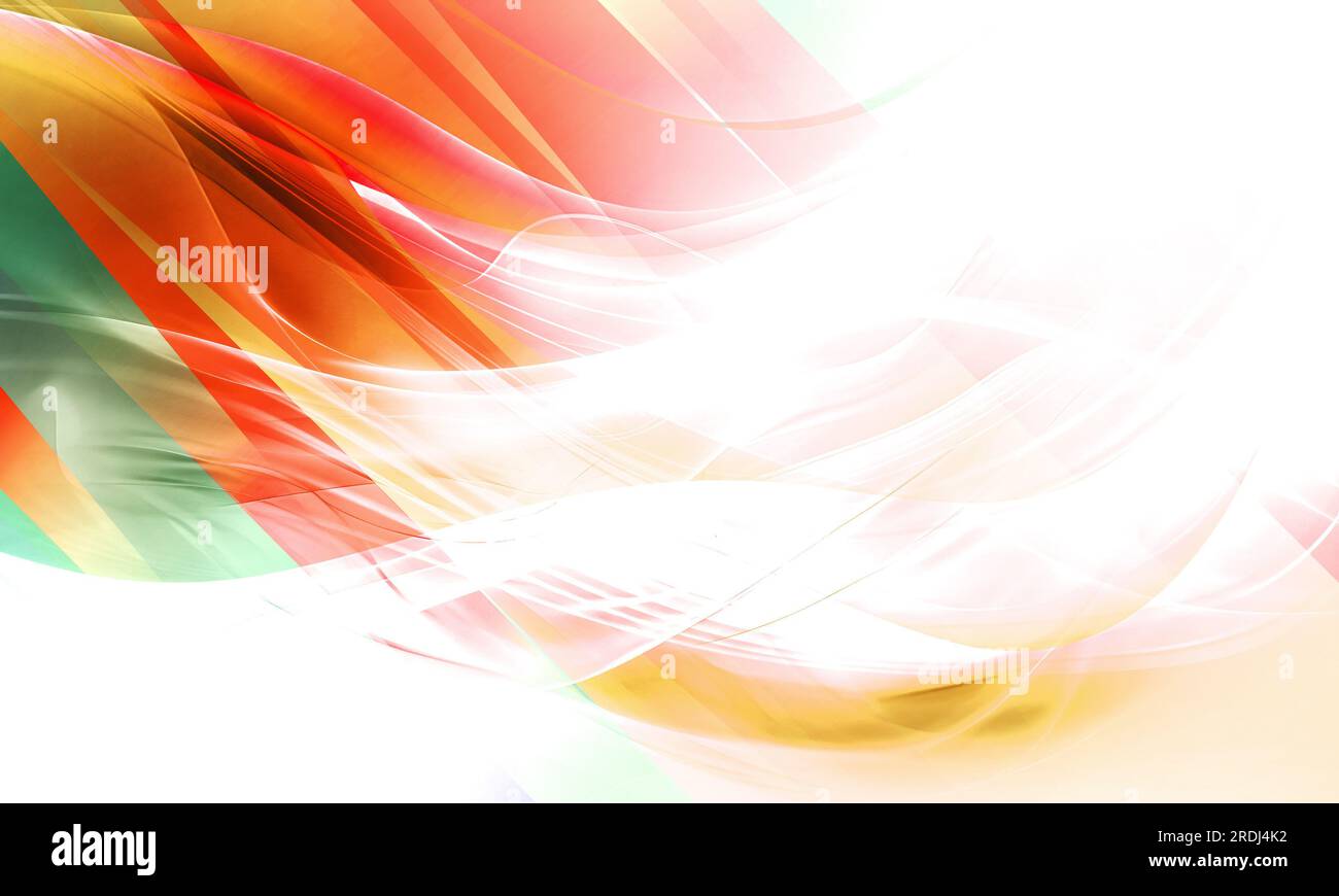 Abstrakter wellenförmiger Hintergrund schöne bunte Lichteffekte weißer und roter Lichter blinken. Hintergrund mit fliegenden Designelementen. Grauer Hintergrund .Backg Stockfoto
