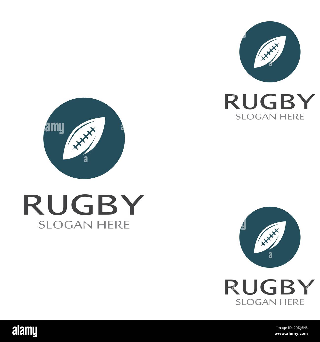 Rugby-Ball-Logo. Mit Vektordarstellung. Kann für Sportlogos und ein Teamlogo verwendet werden Stock Vektor