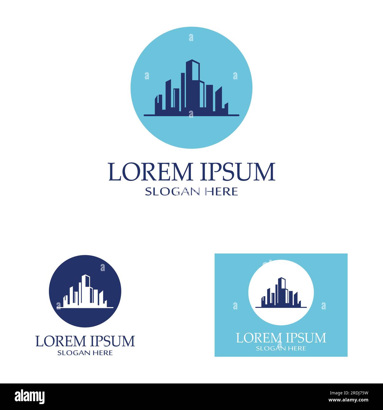 City ​​skyline, Silhouette, moderne Stadt und Stadtzentrum. Mit Logo-Design, Symbol und Symbol Stock Vektor