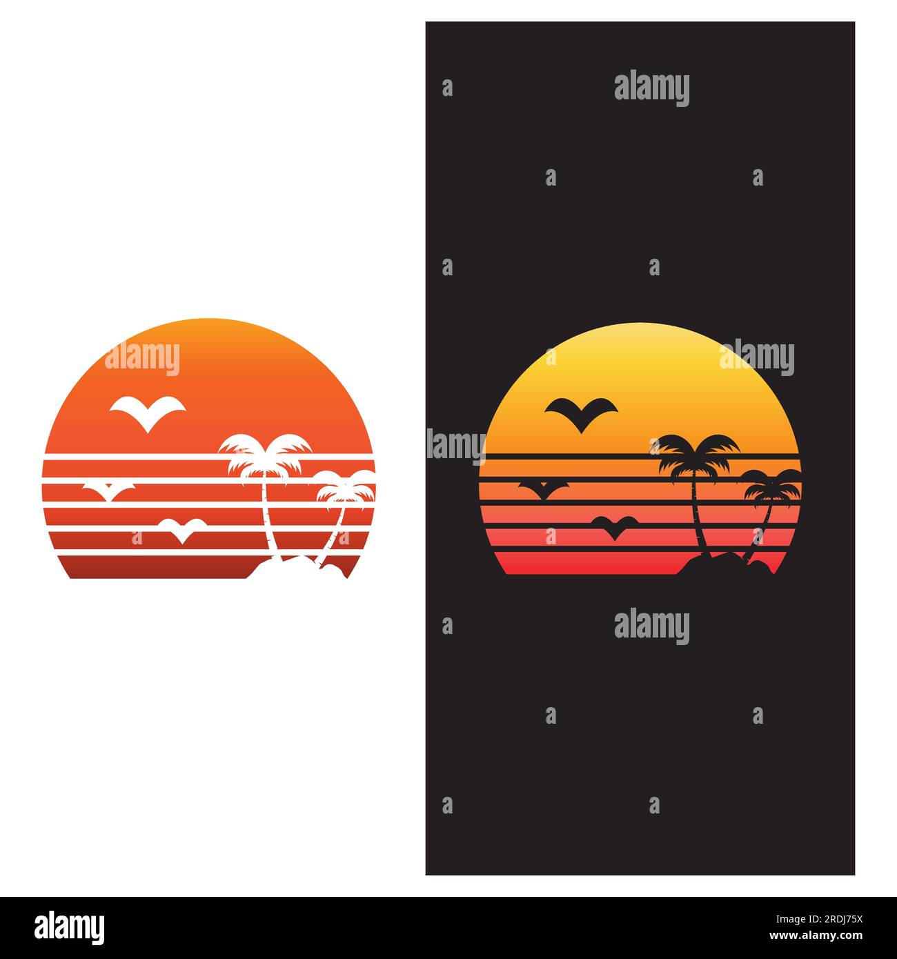 Palm Tree Sommer logo template Vector Illustration Stock Vektor
