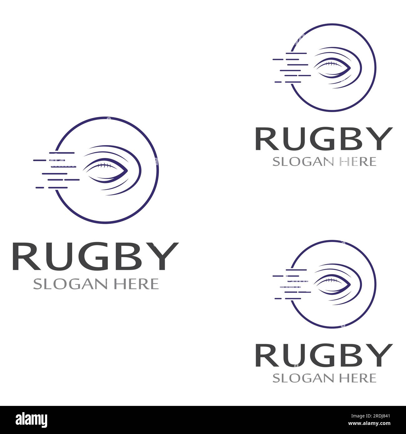 Rugby-Ball-Logo. Mit Vektordarstellung. Kann für Sportlogos und ein Teamlogo verwendet werden Stock Vektor