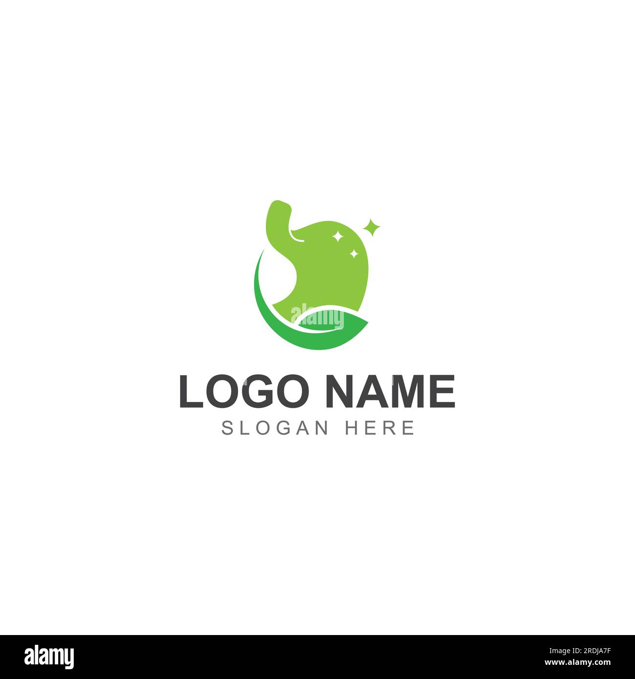 Logo-Design für Magen-Darm-Gesundheit und Magenpflege Stock Vektor