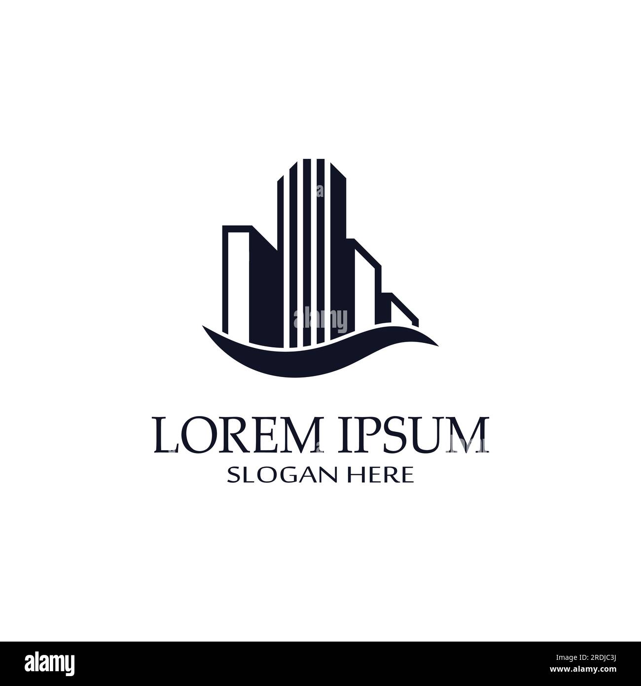 City ​​skyline, Silhouette, moderne Stadt und Stadtzentrum. Mit Logo-Design, Symbol und Symbol Stock Vektor