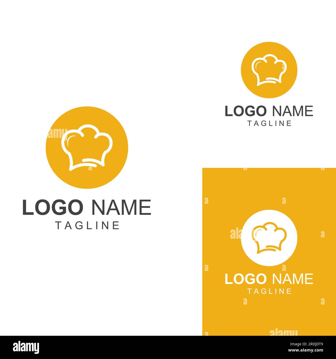 Chefkoch hat Logo für Restaurant, Café und Online-Food-Lieferung. Logo mit Vektordesign. Stock Vektor