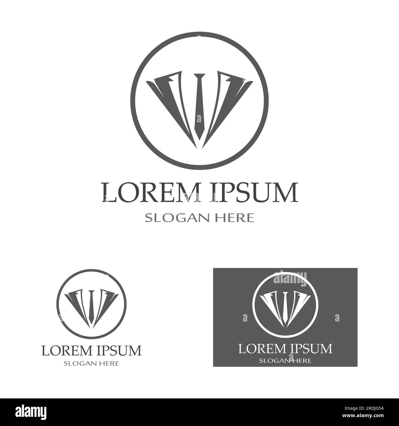 Tuxedo-Symbol und Logo für Herrenbekleidung, Designvorlage Stock Vektor