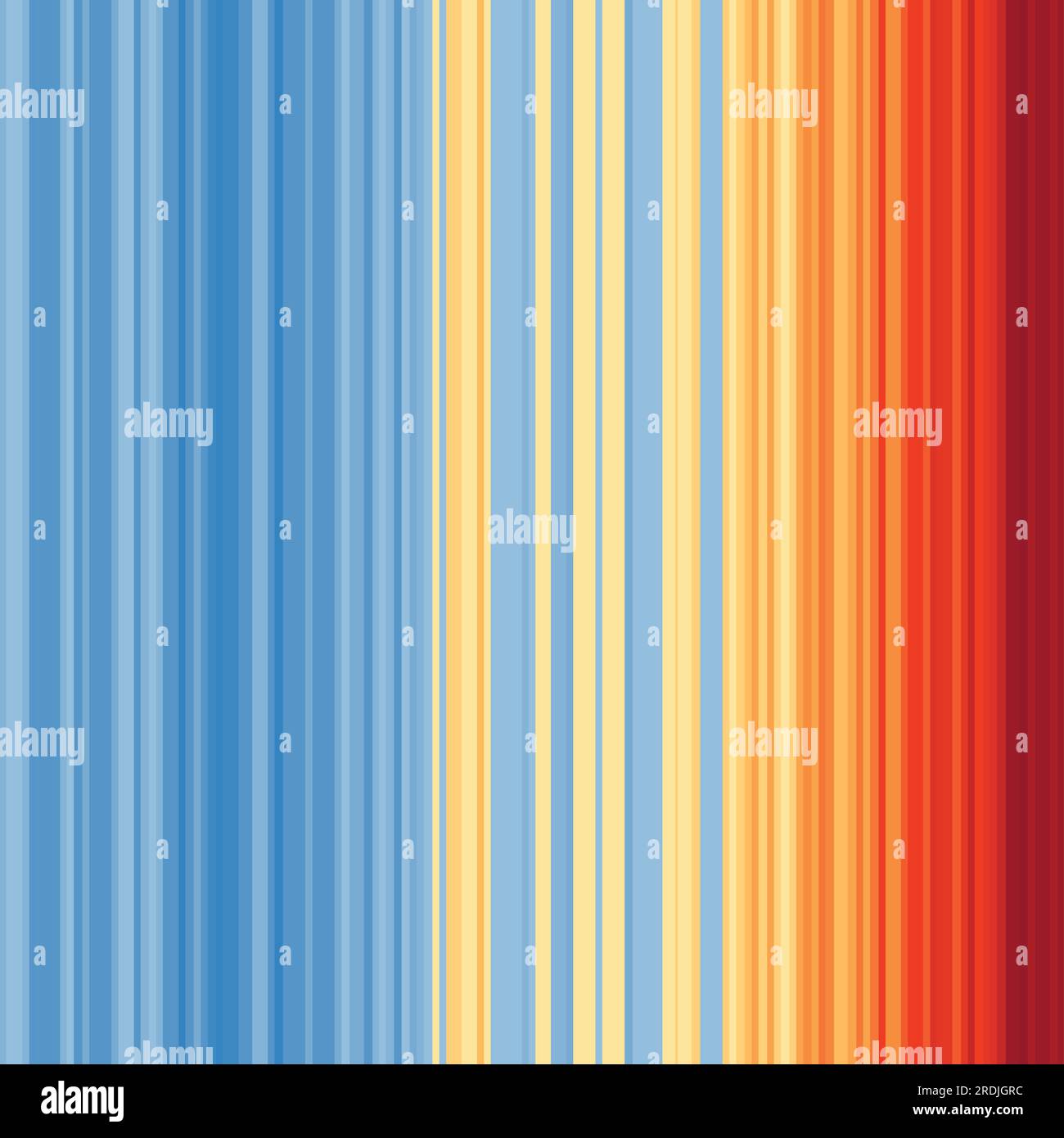 Muster mit Erwärmungsstreifen aus dem globalen Bericht über die Anomalie der Oberflächentemperatur. Klimawandel und Konzept der globalen Erwärmung. Globales Temperatu Stock Vektor