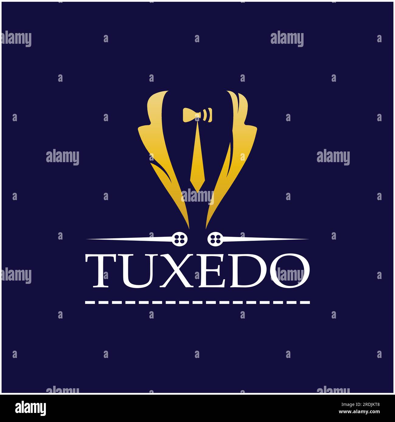 Tuxedo-Symbol und Logo für Herrenbekleidung, Designvorlage Stock Vektor