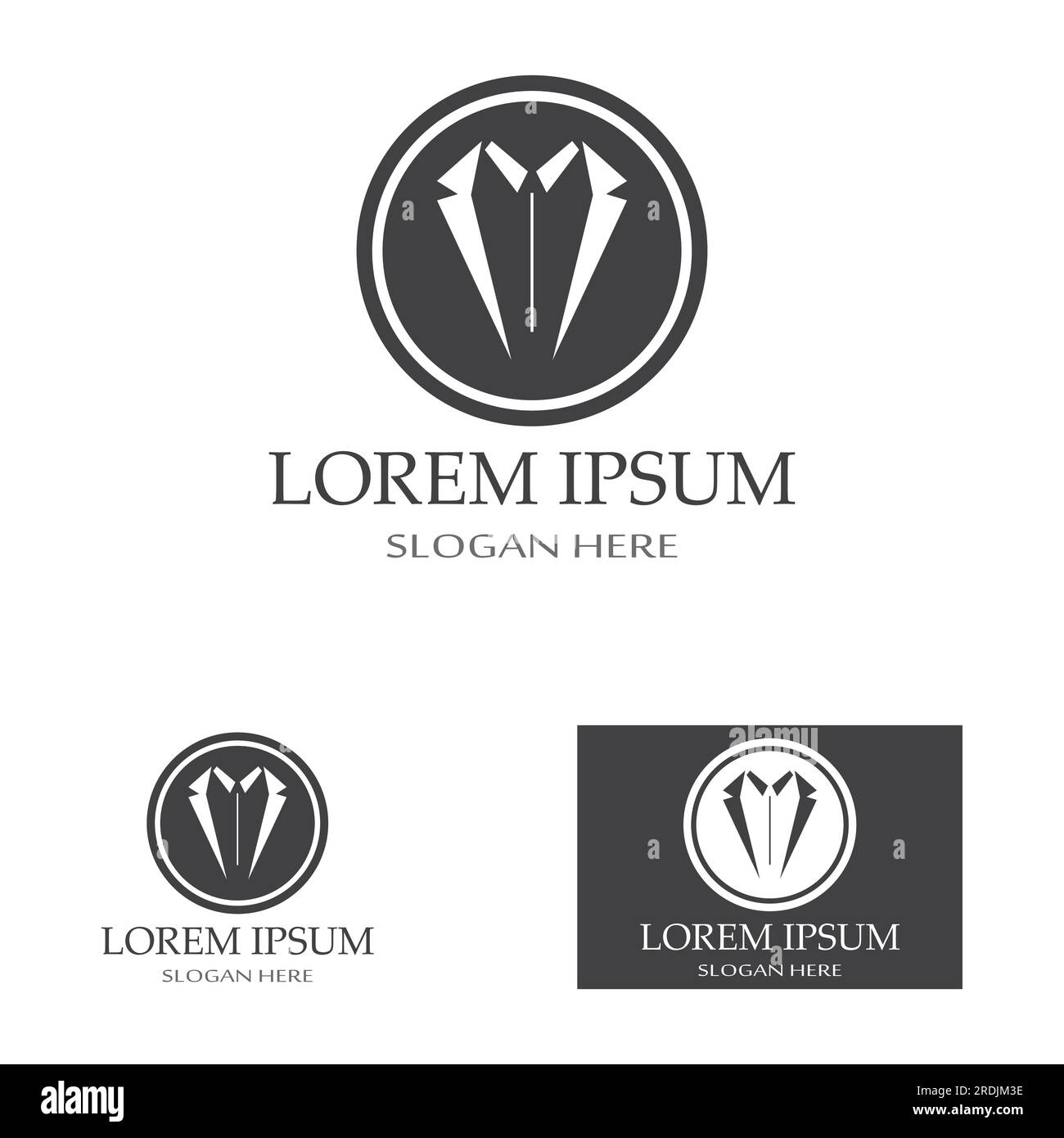 Tuxedo-Symbol und Logo für Herrenbekleidung, Designvorlage Stock Vektor