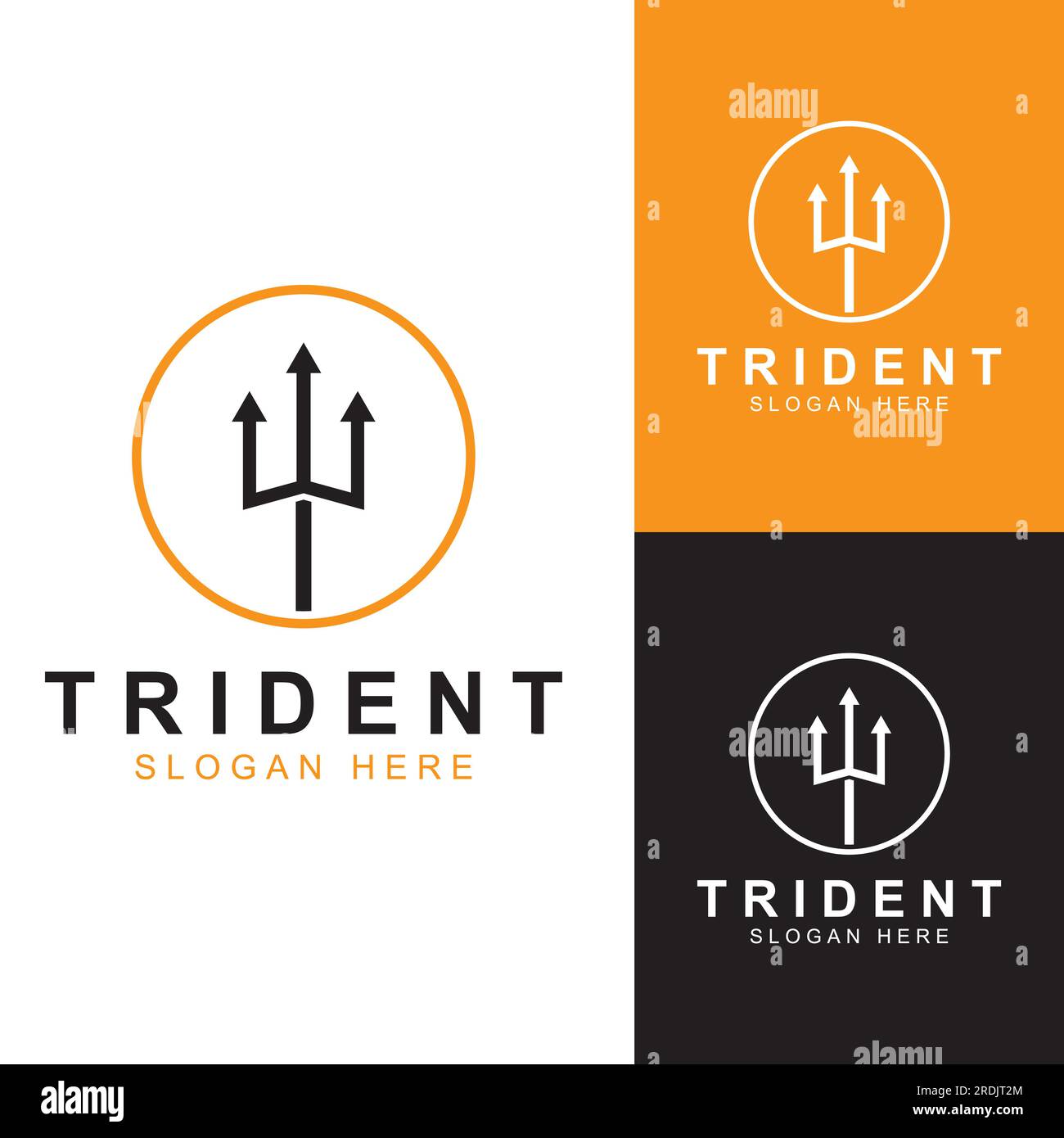 Trident-Logo mit Vektordesign-Konzept. Stock Vektor