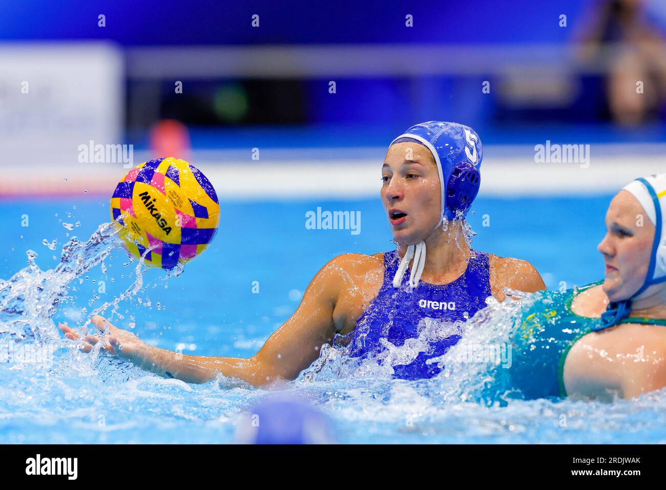 Fukuoka, Japan. 22. Juli 2023. FUKUOKA, JAPAN - JULI 22: Veronika Kordonskaia von Israel während der Wasserweltmeisterschaft 2023 Frauen-Waterpolo-Crossover-Spiel zwischen Australien und Israel am 22. Juli 2023 in Fukuoka, Japan (Foto von Albert Ten Hove/Orange Pictures). Kredit: Orange Pics BV/Alamy Live News Stockfoto