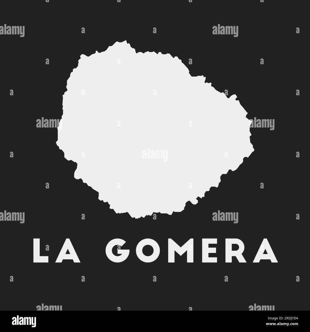 La Gomera Ikone. Inselkarte auf dunklem Hintergrund. Stilvolle Karte von La Gomera mit Inselname. Vektordarstellung. Stock Vektor