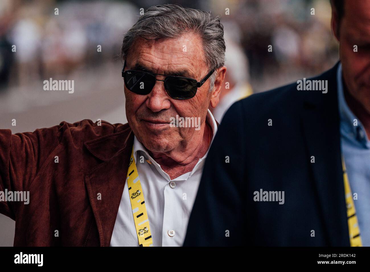 Poligny, Frankreich. 21. Juli 2023. Bild von Zac Williams/SWpix.com- 21/07/2023 - Radfahren - 2023 Tour de France - Etappe 19 Moirans-en-Montagne nach Poligny (172,8km) - Eddy Merckx. Kredit: SWpix/Alamy Live News Stockfoto