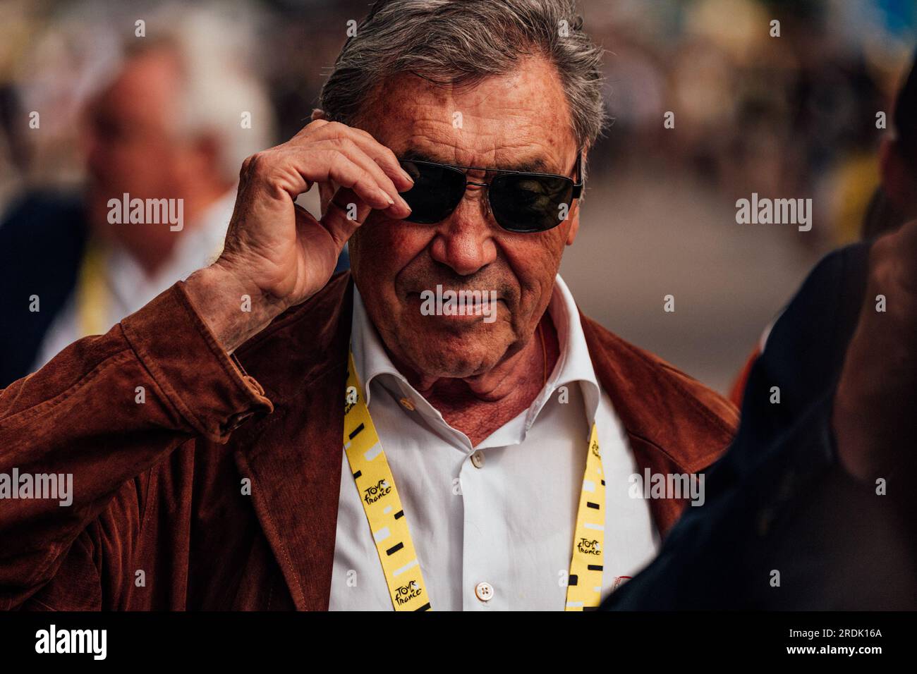 Poligny, Frankreich. 21. Juli 2023. Bild von Zac Williams/SWpix.com- 21/07/2023 - Radfahren - 2023 Tour de France - Etappe 19 Moirans-en-Montagne nach Poligny (172,8km) - Eddy Merckx. Kredit: SWpix/Alamy Live News Stockfoto