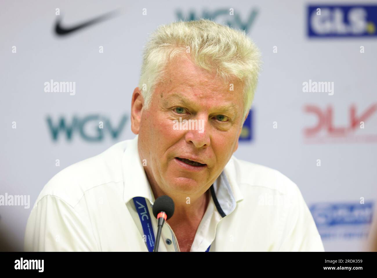 Kassel, Deutschland. 08. Juli 2023. firo: 8. Juli 2023, Leichtathletik, LA, DM 2023 in Kassel, Deutsche Meisterschaft 2023, Jurgen KESSING, DLV President, Portrait Credit: dpa/Alamy Live News Stockfoto