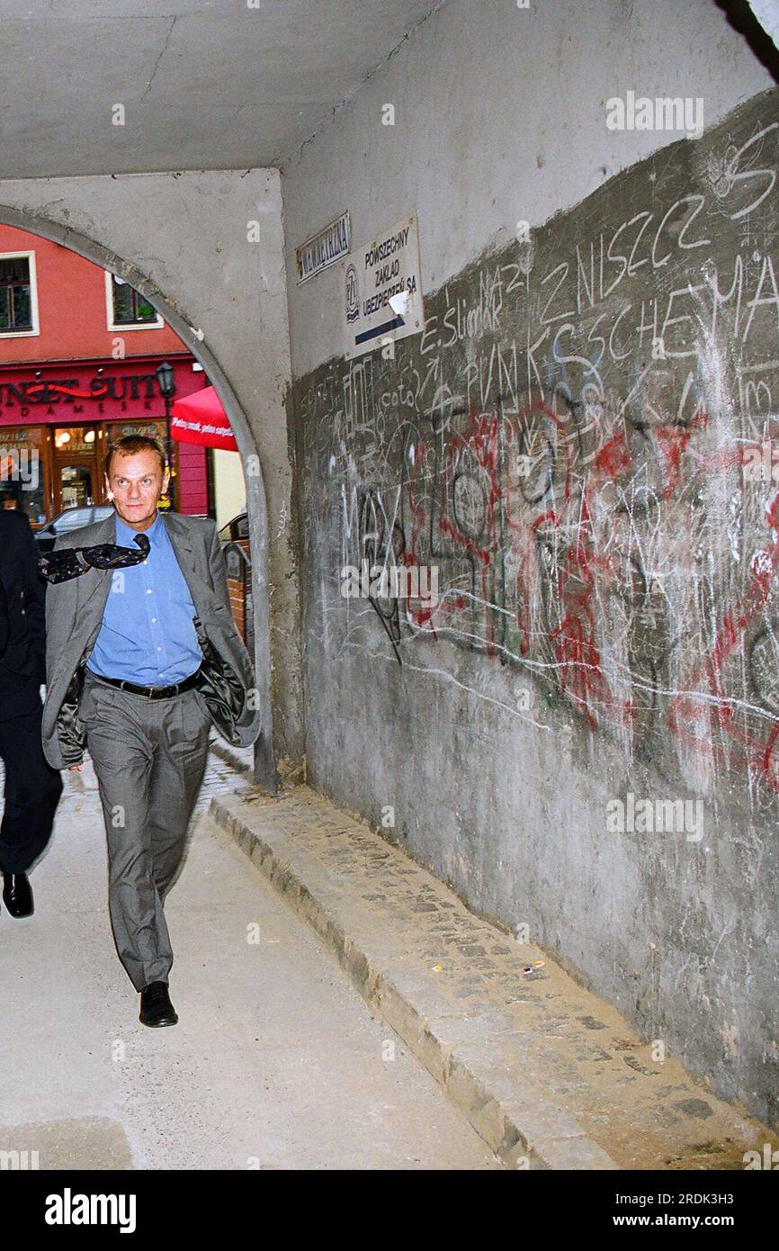 Donald Tusk, politisches Leben in Polen, Donald Franciszek Tusk (geboren am 22. April 1957 in Danzig) - polnischer Politiker, Historiker im Bildungswesen. Foto: Kazimierz Jurewicz Stockfoto