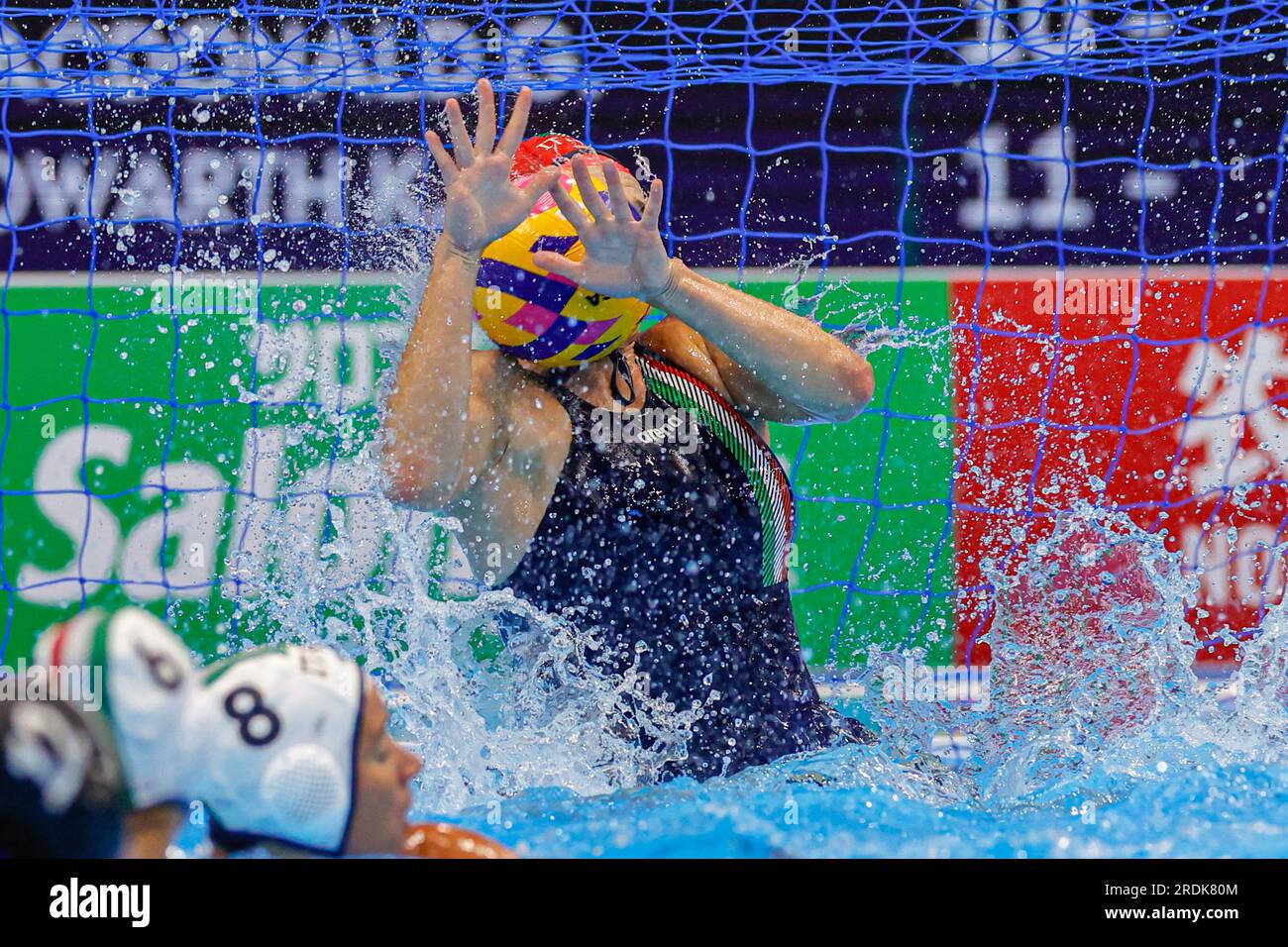 Fukuoka, Japan. 22. Juli 2023. FUKUOKA, JAPAN - 22. JULI: Caterina Banchelli von Italien während der Aquatics World Championships 2023 Women's Waterpolo Crossover Match zwischen Italien und Neuseeland am 22. Juli 2023 in Fukuoka, Japan (Foto: Albert Ten Hove/Orange Pictures). Kredit: Orange Pics BV/Alamy Live News Stockfoto