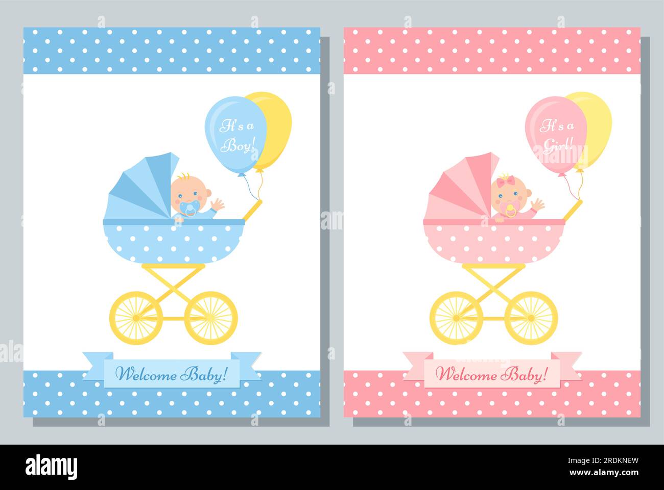 25 Babyparty-Einladungen 'It's A Girl' – 12.7x17.8 Cm, Mit Umschlägen, Rosa Elefanten-Design