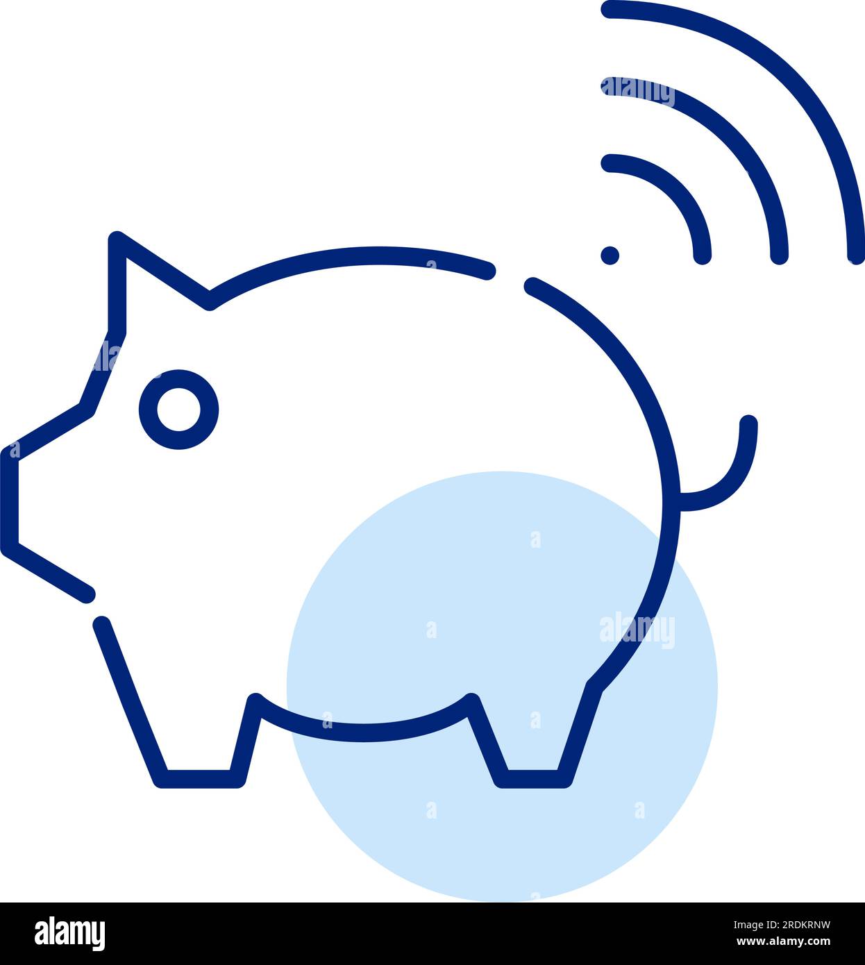 Kluges Sparschwein. E-Wallet- und Sparinstrumente. Symbol für Pixel Perfect Stock Vektor