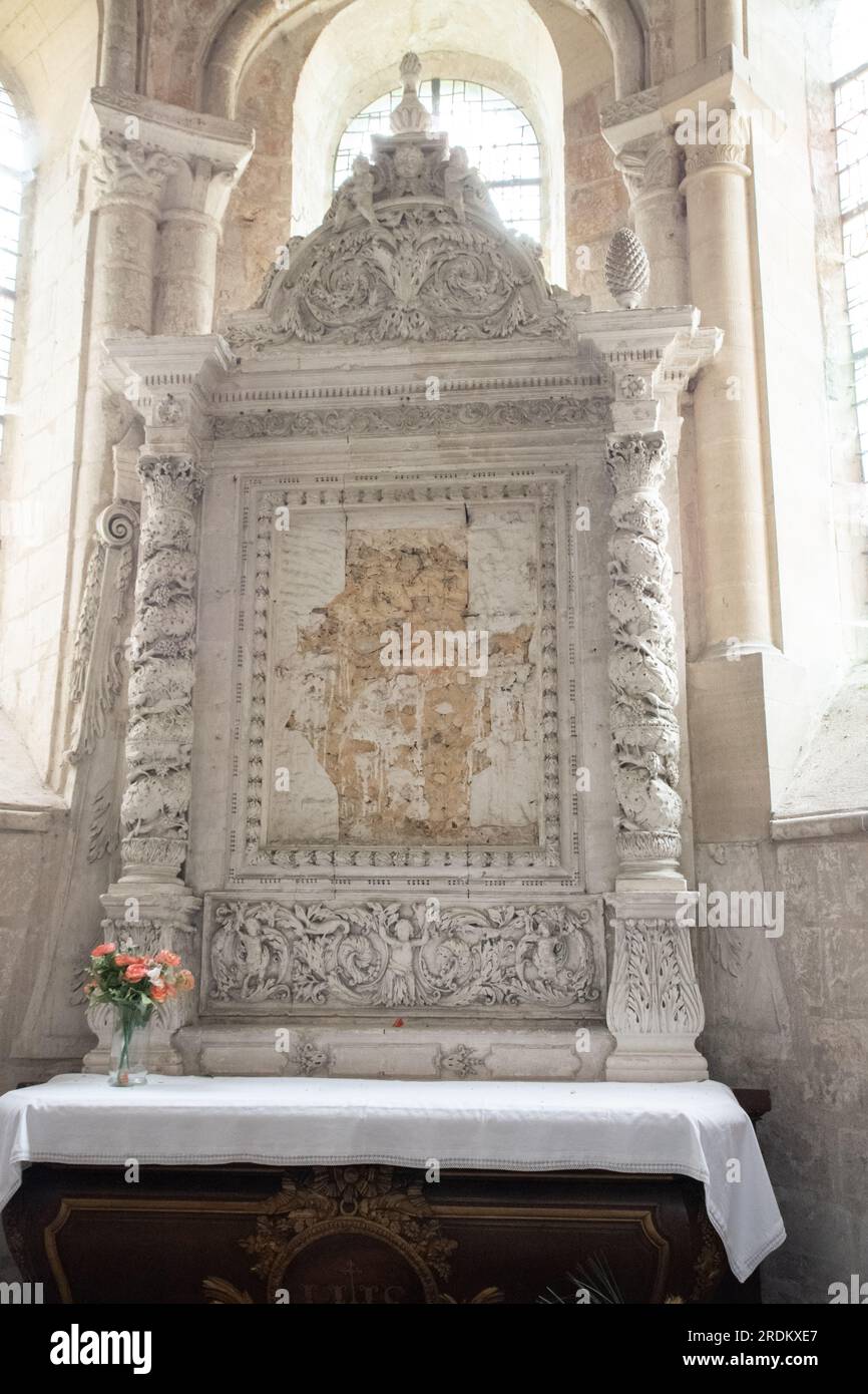 Altar, Chapelle St. Nicolas, Abtei der Heiligen Dreifaltigkeit, Fécamp Stockfoto