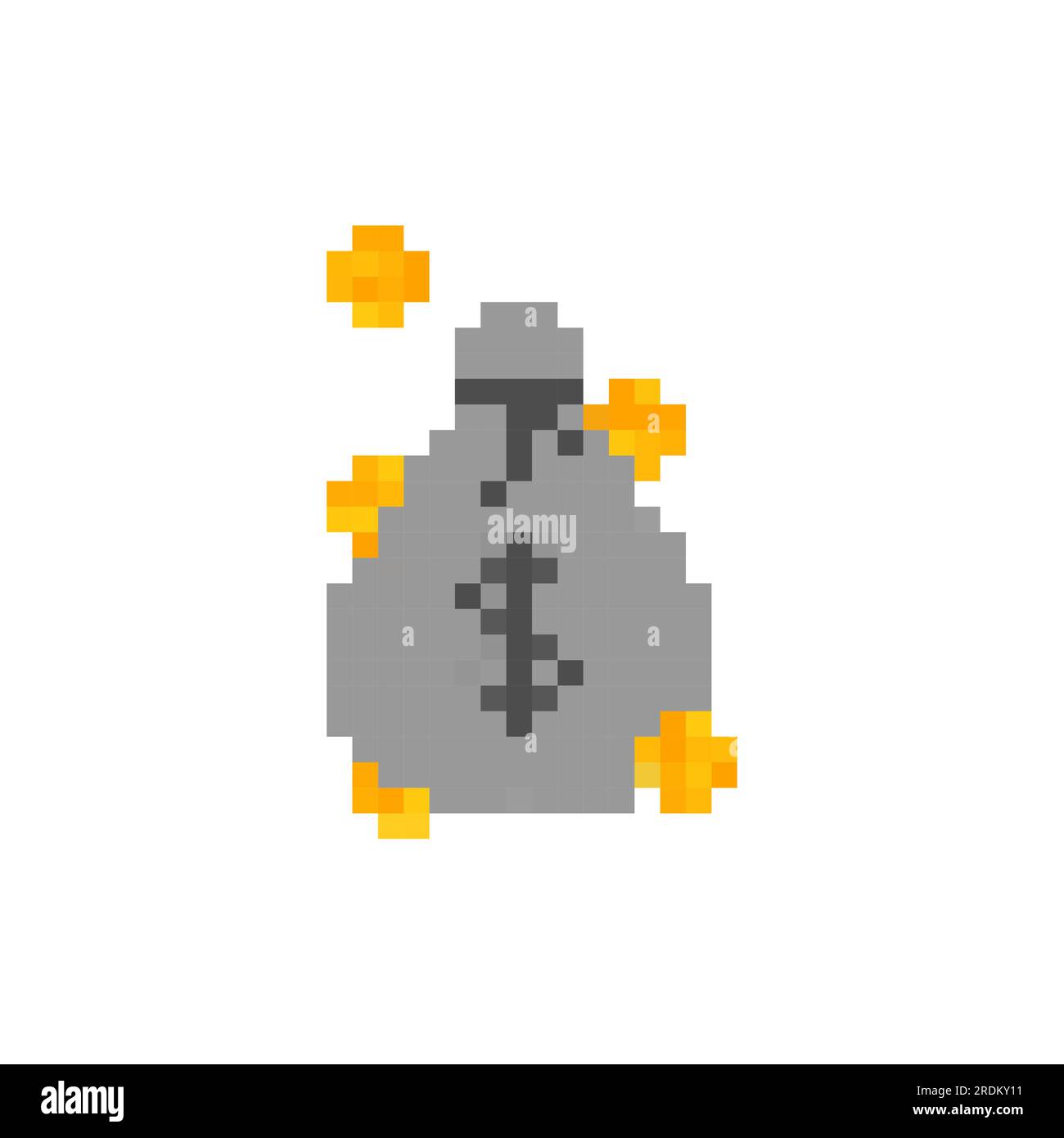 Geldbeutel Symbol Pixel Art isoliert. Finanzsymbol verpixelt. 8-Bit-Zeichen für Banking-Anwendung Stock Vektor