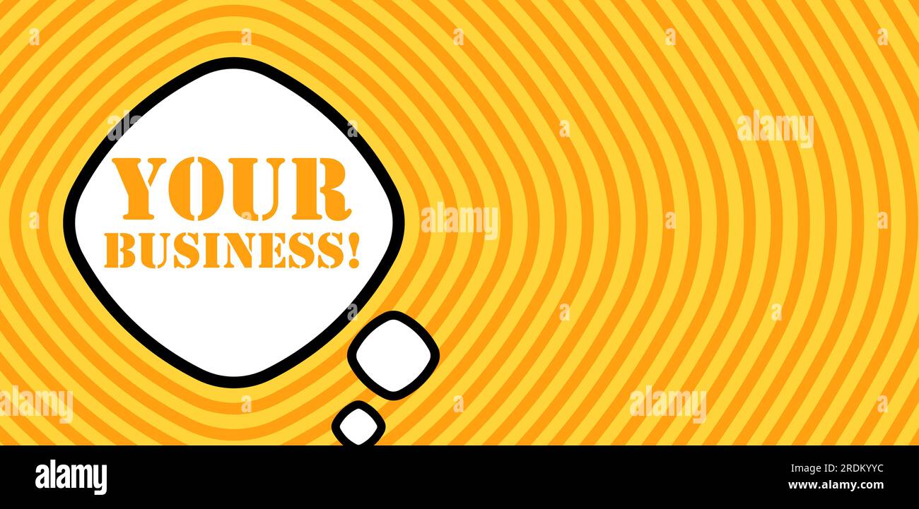 Sprechblase mit Ihrem Geschäftstext. Boom Retro-Comic-Style. Pop-Art-Stil. Vektorliniensymbol für Unternehmen Stock Vektor