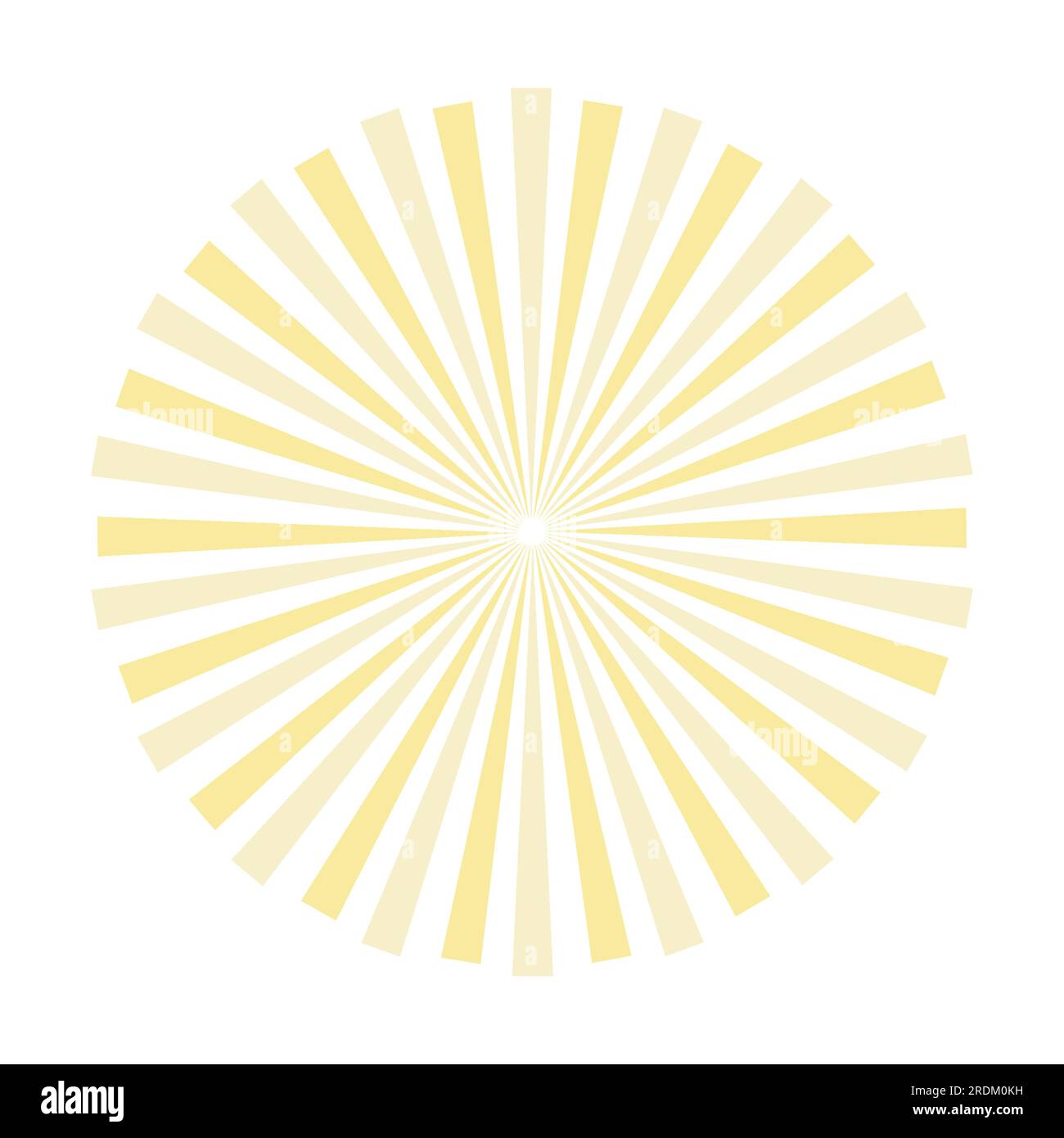 Gelbes Radialspiel. Sonnenschein Im Vintage-Stil Stock Vektor