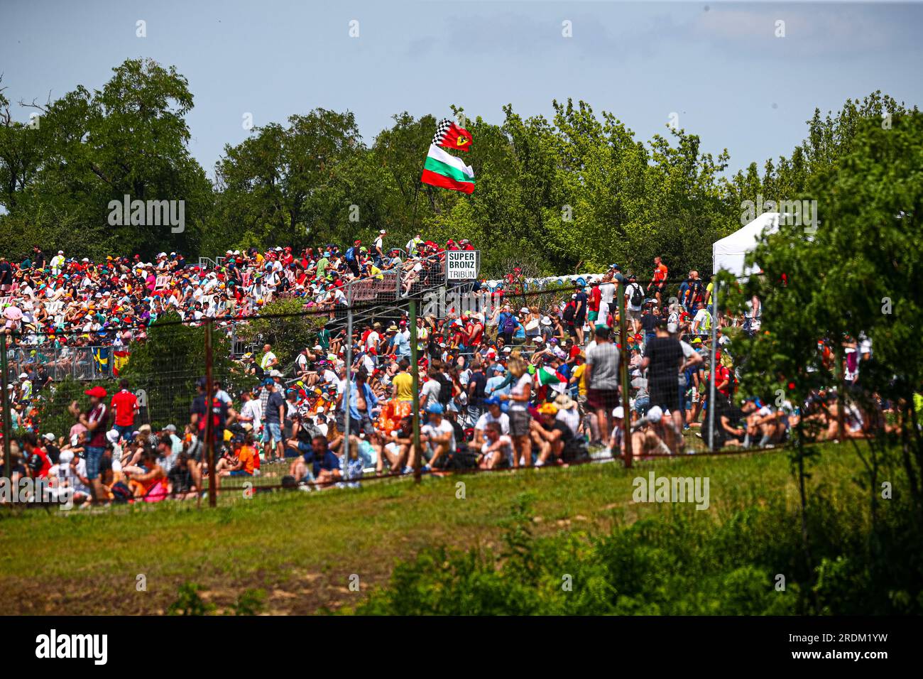 Public/Tifosi/Fan/Grandstand während des ungarischen GP, Budapest, 20-23. Juli 2023, beim Hungaroring, Formel-1-Weltmeisterschaft 2023. Stockfoto