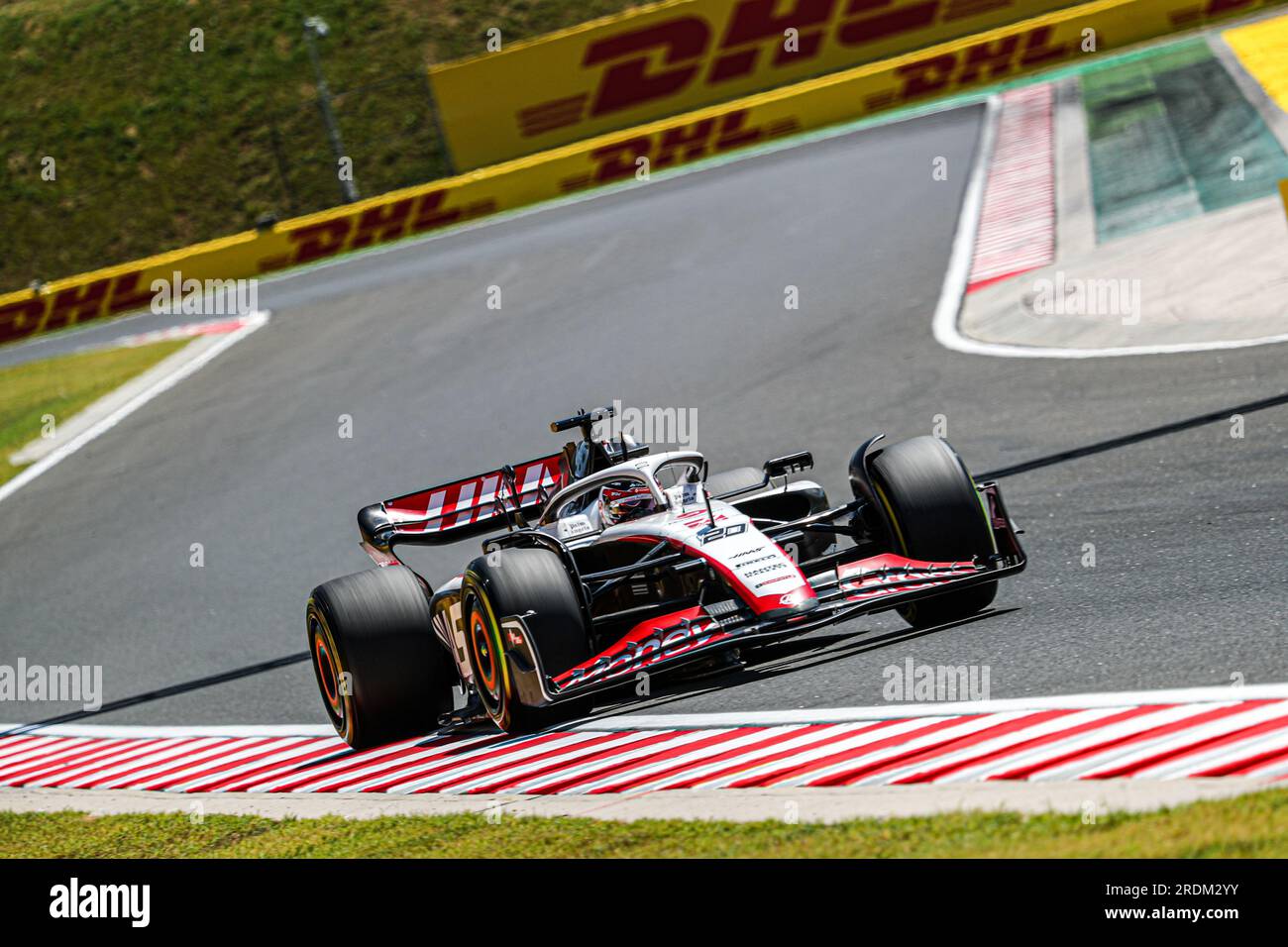 Budapest, Rieti, Ungarn. 21. Juli 2023. Kevin Magnussen (SVE) Haas VF-23.während der freien Übung 3, Samstag, 22. Juli FORMEL 1 QATAR AIRWAYS UNGARISCHER GRAND PRIX 2023 - Jul21 bis Jul23 2023 Hungaroring, Budapest, Ungarn (Kreditbild: © Alessio De Marco/ZUMA Press Wire) NUR REDAKTIONELLE VERWENDUNG! Nicht für den kommerziellen GEBRAUCH! Stockfoto