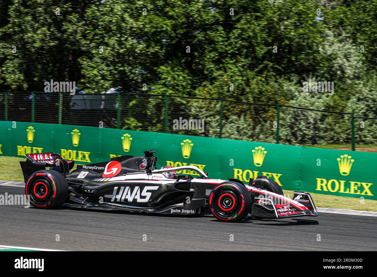 Budapest, Rieti, Ungarn. 21. Juli 2023. Kevin Magnussen (SVE) Haas VF-23.während der freien Übung 3, Samstag, 22. Juli FORMEL 1 QATAR AIRWAYS UNGARISCHER GRAND PRIX 2023 - Jul21 bis Jul23 2023 Hungaroring, Budapest, Ungarn (Kreditbild: © Alessio De Marco/ZUMA Press Wire) NUR REDAKTIONELLE VERWENDUNG! Nicht für den kommerziellen GEBRAUCH! Stockfoto