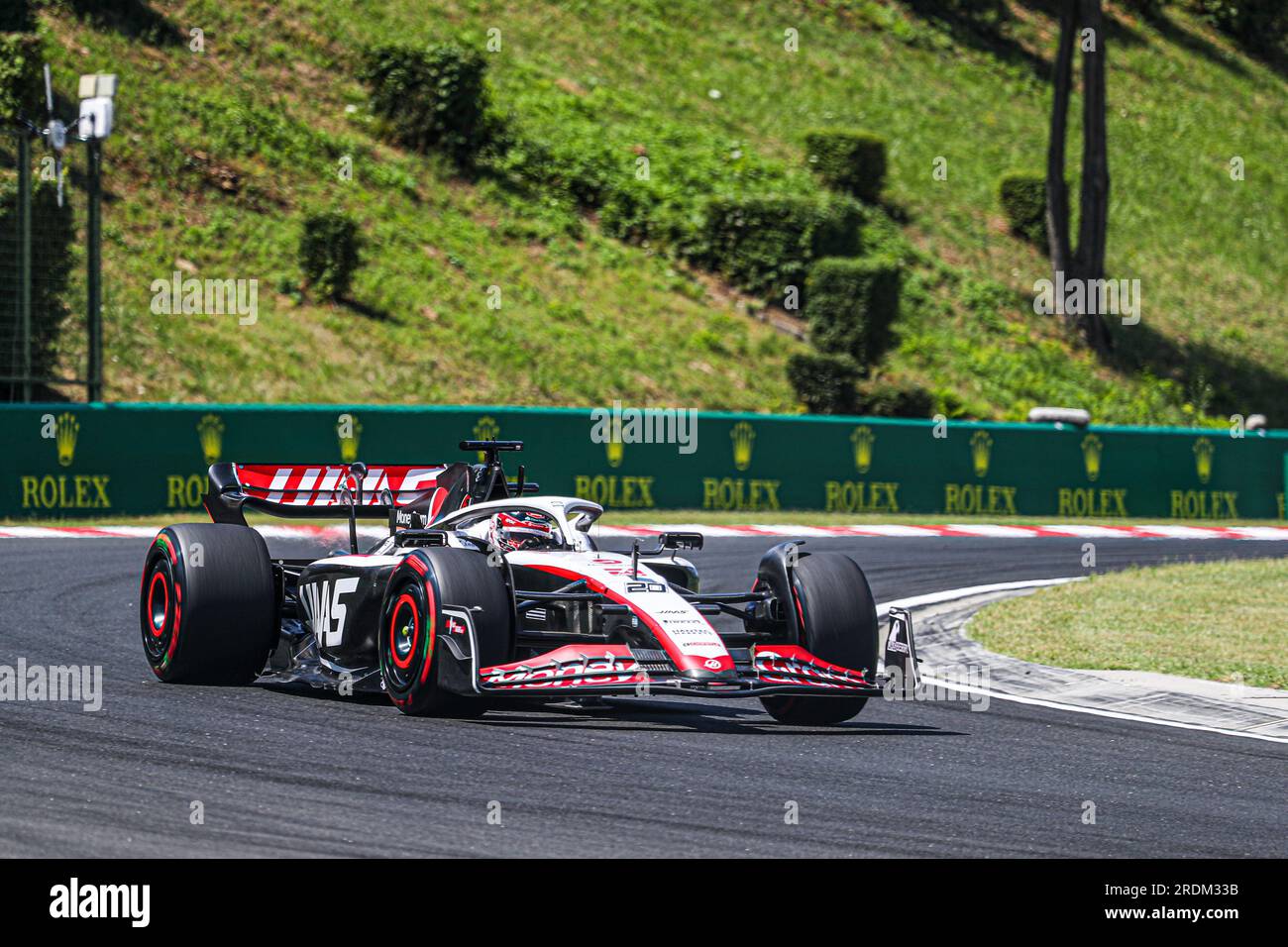 Budapest, Rieti, Ungarn. 21. Juli 2023. Kevin Magnussen (SVE) Haas VF-23.während der freien Übung 3, Samstag, 22. Juli FORMEL 1 QATAR AIRWAYS UNGARISCHER GRAND PRIX 2023 - Jul21 bis Jul23 2023 Hungaroring, Budapest, Ungarn (Kreditbild: © Alessio De Marco/ZUMA Press Wire) NUR REDAKTIONELLE VERWENDUNG! Nicht für den kommerziellen GEBRAUCH! Stockfoto