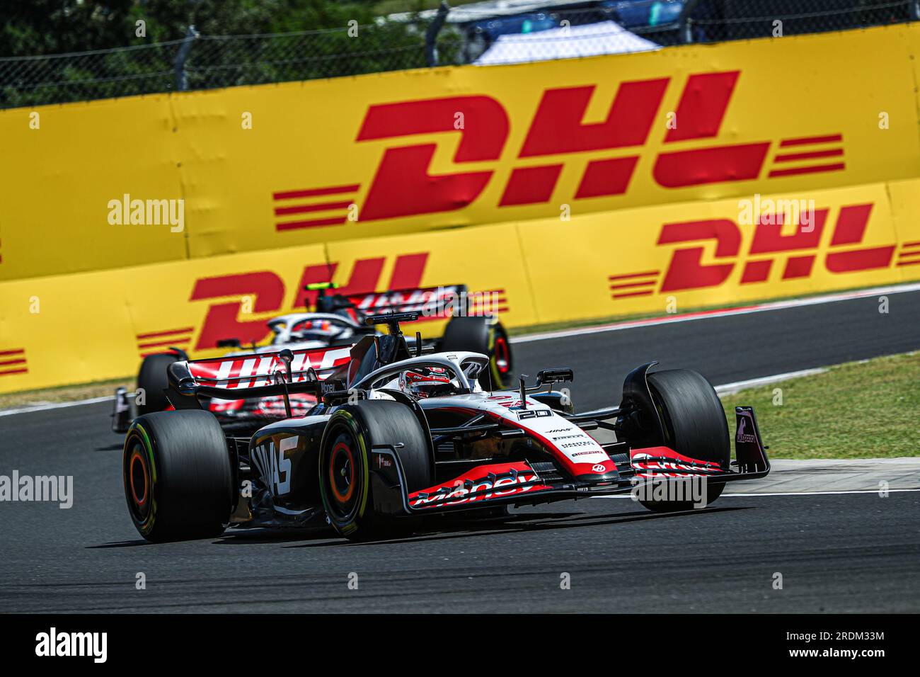 Budapest, Rieti, Ungarn. 21. Juli 2023. Kevin Magnussen (SVE) Haas VF-23.während der freien Übung 3, Samstag, 22. Juli FORMEL 1 QATAR AIRWAYS UNGARISCHER GRAND PRIX 2023 - Jul21 bis Jul23 2023 Hungaroring, Budapest, Ungarn (Kreditbild: © Alessio De Marco/ZUMA Press Wire) NUR REDAKTIONELLE VERWENDUNG! Nicht für den kommerziellen GEBRAUCH! Stockfoto