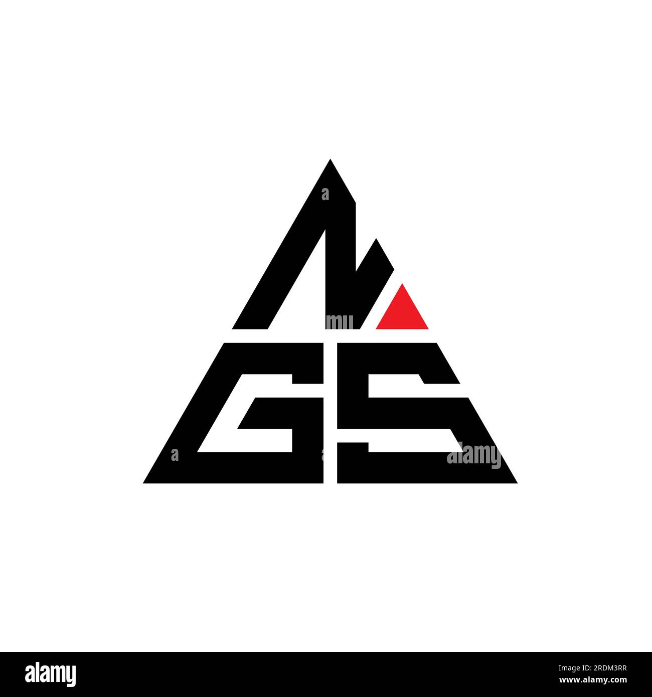 NGS-Logo mit Dreiecksbuchstaben und Dreiecksform. NGS-Dreieck-Logo-Monogramm. NGS-dreieckige Vektor-Logo-Vorlage mit roter Farbe. NGS Triangul Stock Vektor