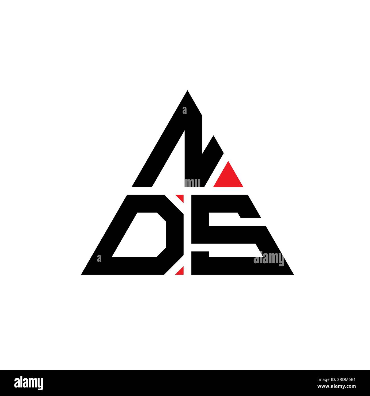NDS-Logo mit Dreiecksbuchstaben und Dreiecksform. Monogramm mit NDS-Dreieck-Logo. Vorlage für NDS-Dreieck-Vektor-Logo in roter Farbe. NDS Triangul Stock Vektor