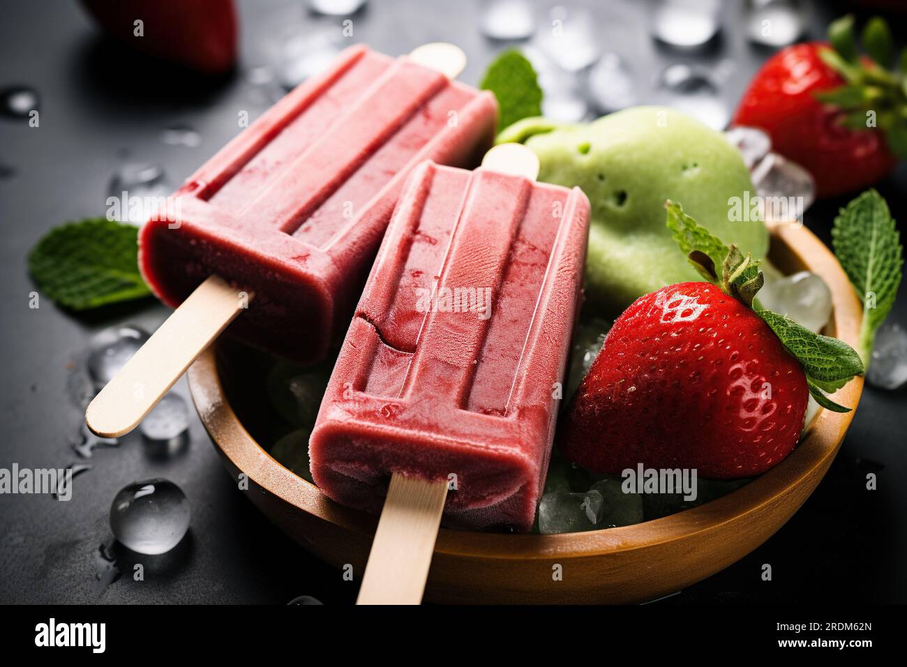 Eis am Stiel Stockfoto