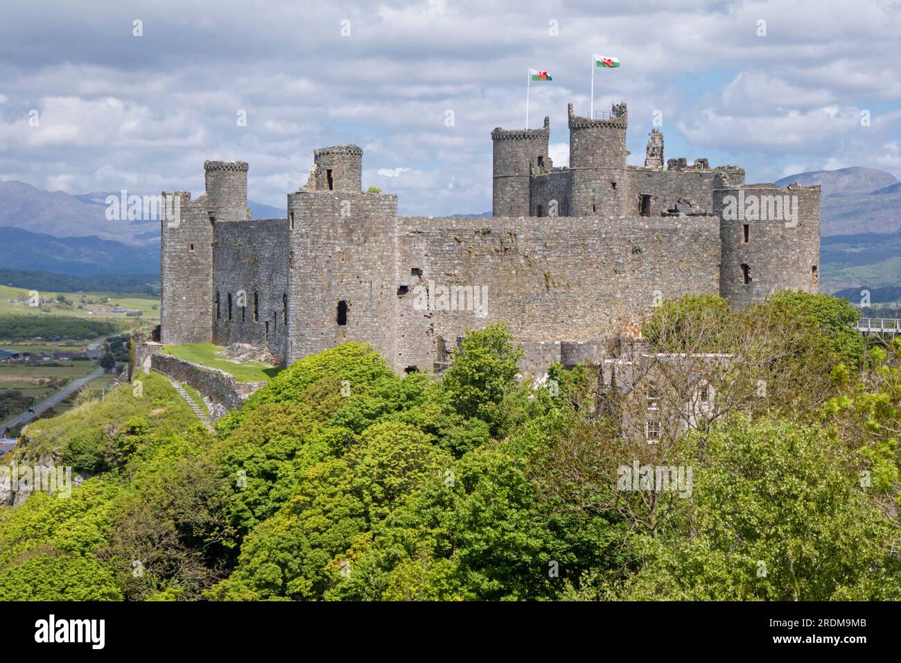 Harlech Castle in Harlech, Gwynedd, North Wales, Großbritannien Stockfoto