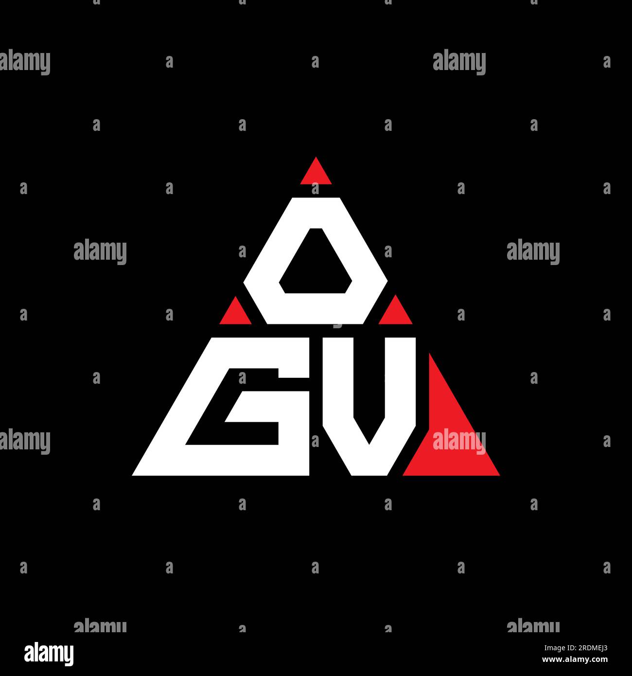 OGV-Logo mit Dreiecksbuchstaben und Dreiecksform. OGV-Dreieck-Logo-Monogramm. OGV-Dreieck-Vektor-Logo-Vorlage mit roter Farbe. OGV Triangul Stock Vektor