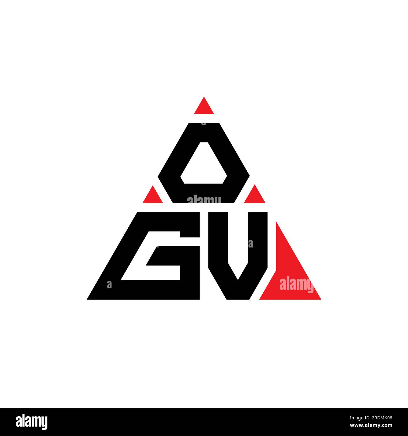OGV-Logo mit Dreiecksbuchstaben und Dreiecksform. OGV-Dreieck-Logo-Monogramm. OGV-Dreieck-Vektor-Logo-Vorlage mit roter Farbe. OGV Triangul Stock Vektor