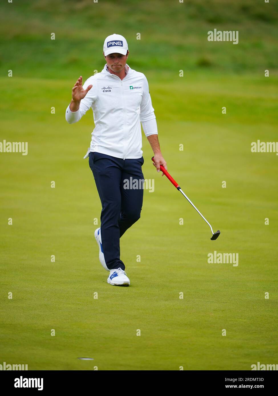 Der norwegische Viktor Hovland feiert am 18. Tag der Open im Royal