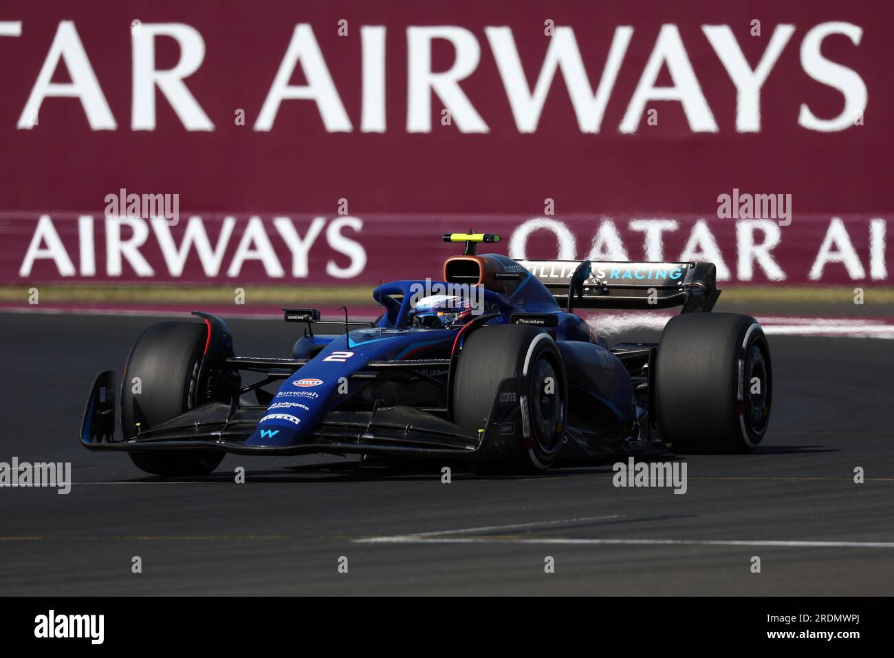 Mogyorod, Ungarn. 22. Juli 2023. Logan Sargeant of Williams Racing während der Qualifikation für den Großen Preis von Ungarn F1 bei Hungaroring am 22. Juli 2023 in Mogyorod, Ungarn. Kredit: Marco Canoniero/Alamy Live News Stockfoto