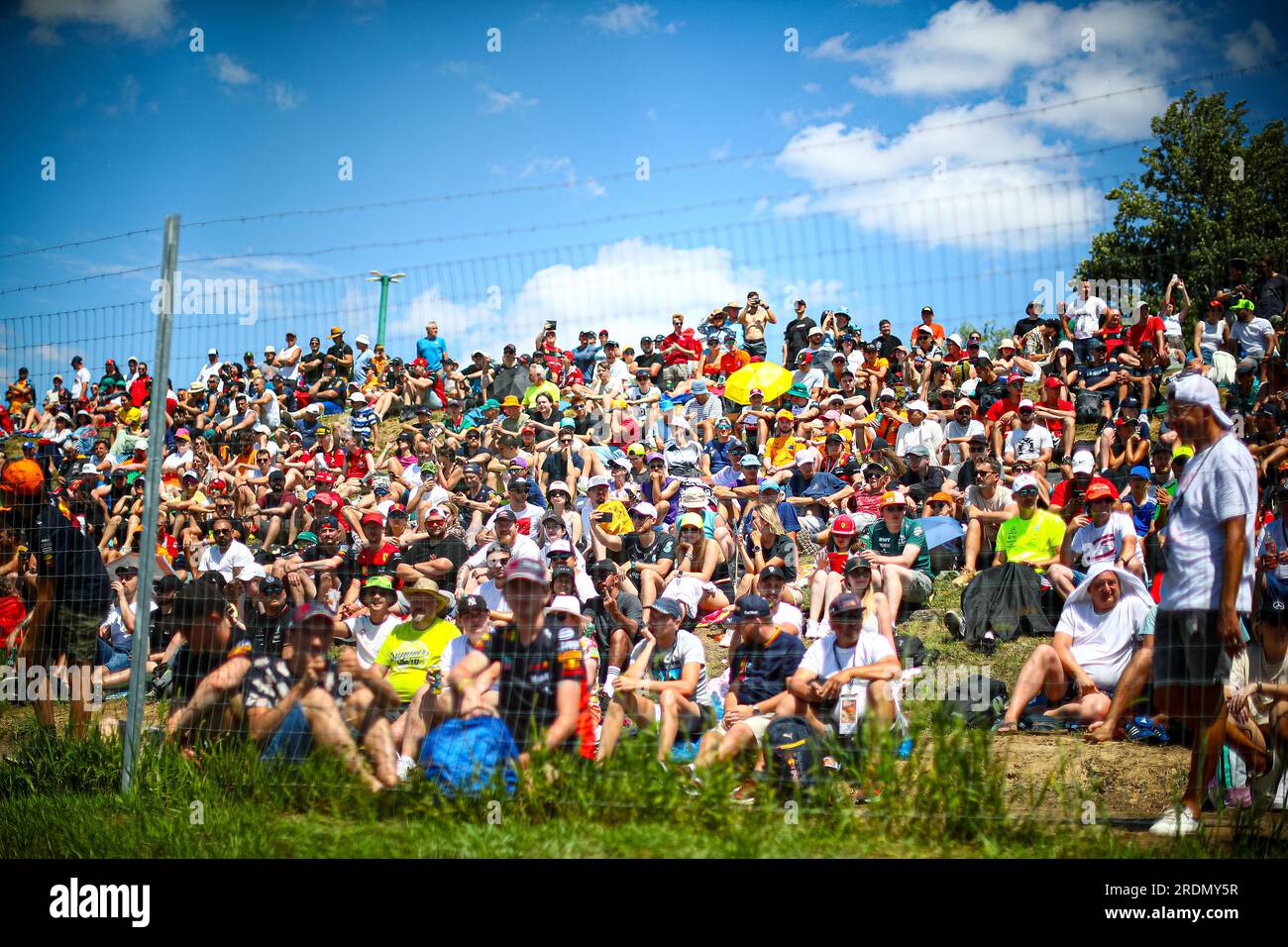 Public/Tifosi/Fan/Grandstand während des ungarischen GP, Budapest, 20-23. Juli 2023, beim Hungaroring, Formel-1-Weltmeisterschaft 2023. Stockfoto
