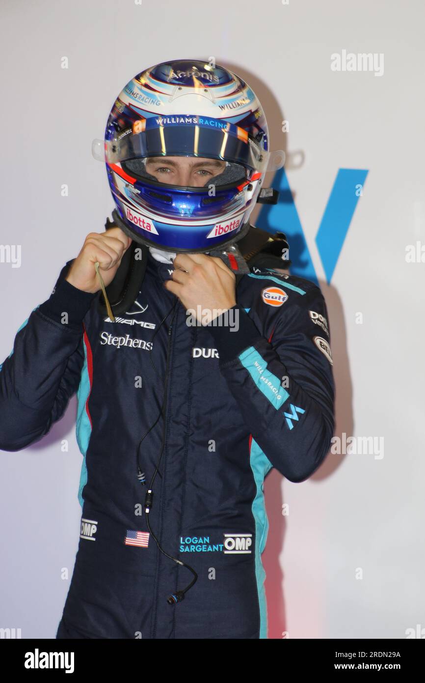 MOGYOROD, BUDAPEST, Ungarn. 22. Juli 2023. #2, Logan Sargeant, USA, Team Williams F1 FW45, Mercedes-Motor, Formel 1, F1 Grand Prix - Formel 1 Ungarn - Formel 1 - 22. JULY2023 Uhr Hungaroring, - Honorarpflichtiges Foto, gebührenpflichtiges Bild, Copyright © THILL Arthur/ATPimages (THILL Arthur/ATP/SPP) Guthaben: SPP Sport Press Photo. Alamy Live News Stockfoto