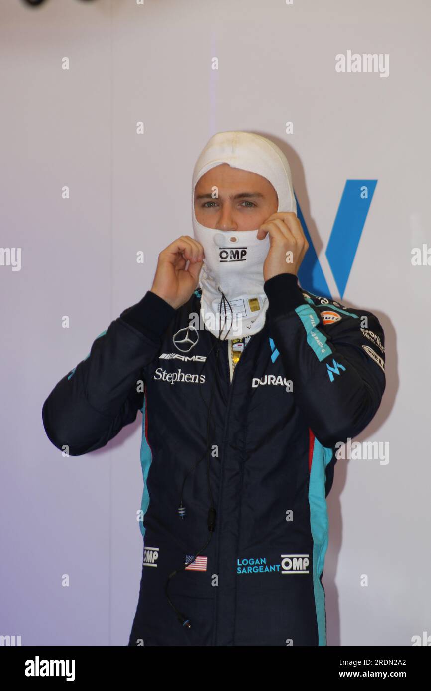 MOGYOROD, BUDAPEST, Ungarn. 22. Juli 2023. #2, Logan Sargeant, USA, Team Williams F1 FW45, Mercedes-Motor, Formel 1, F1 Grand Prix - Formel 1 Ungarn - Formel 1 - 22. JULY2023 Uhr Hungaroring, - Honorarpflichtiges Foto, gebührenpflichtiges Bild, Copyright © THILL Arthur/ATPimages (THILL Arthur/ATP/SPP) Guthaben: SPP Sport Press Photo. Alamy Live News Stockfoto