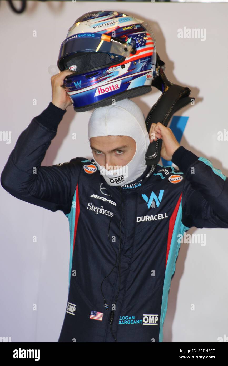 MOGYOROD, BUDAPEST, Ungarn. 22. Juli 2023. #2, Logan Sargeant, USA, Team Williams F1 FW45, Mercedes-Motor, Formel 1, F1 Grand Prix - Formel 1 Ungarn - Formel 1 - 22. JULY2023 Uhr Hungaroring, - Honorarpflichtiges Foto, gebührenpflichtiges Bild, Copyright © THILL Arthur/ATPimages (THILL Arthur/ATP/SPP) Guthaben: SPP Sport Press Photo. Alamy Live News Stockfoto