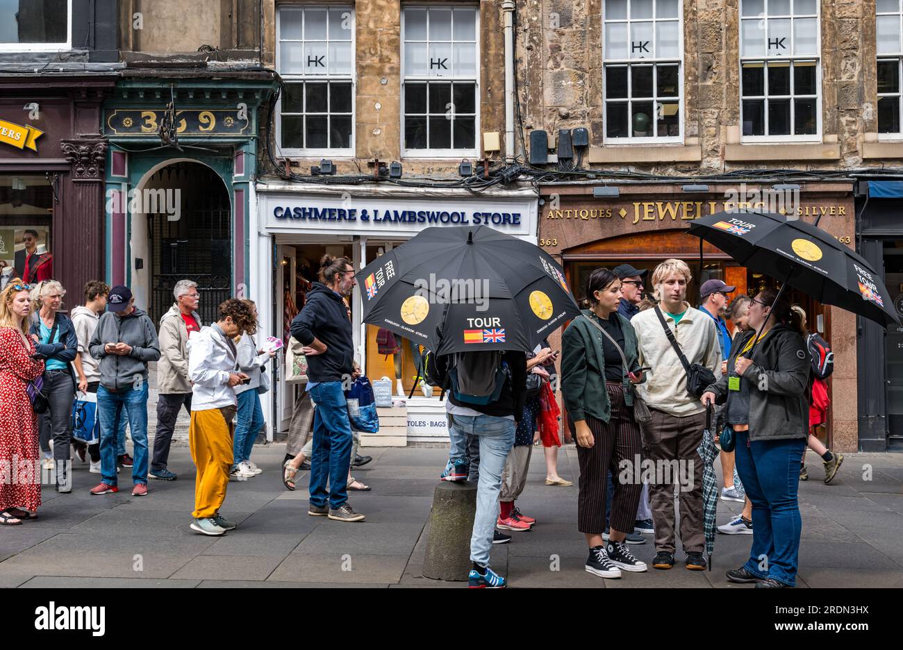 Kostenlose Tour für Touristen, Royal Mile, Edinburgh, Schottland, Großbritannien Stockfoto