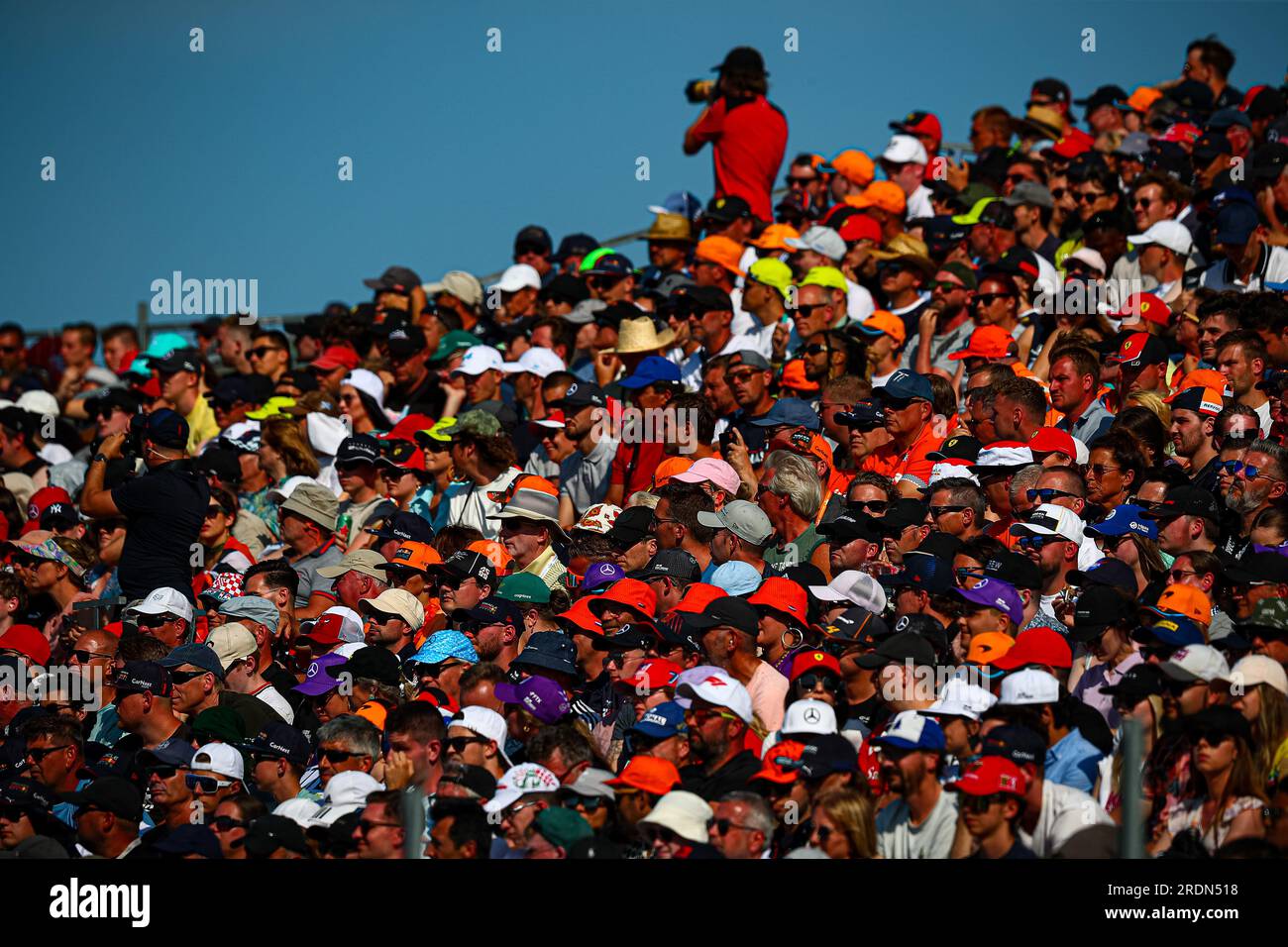 Public/Tifosi/Fan/Grandstand während des ungarischen GP, Budapest, 20-23. Juli 2023, beim Hungaroring, Formel-1-Weltmeisterschaft 2023. Stockfoto