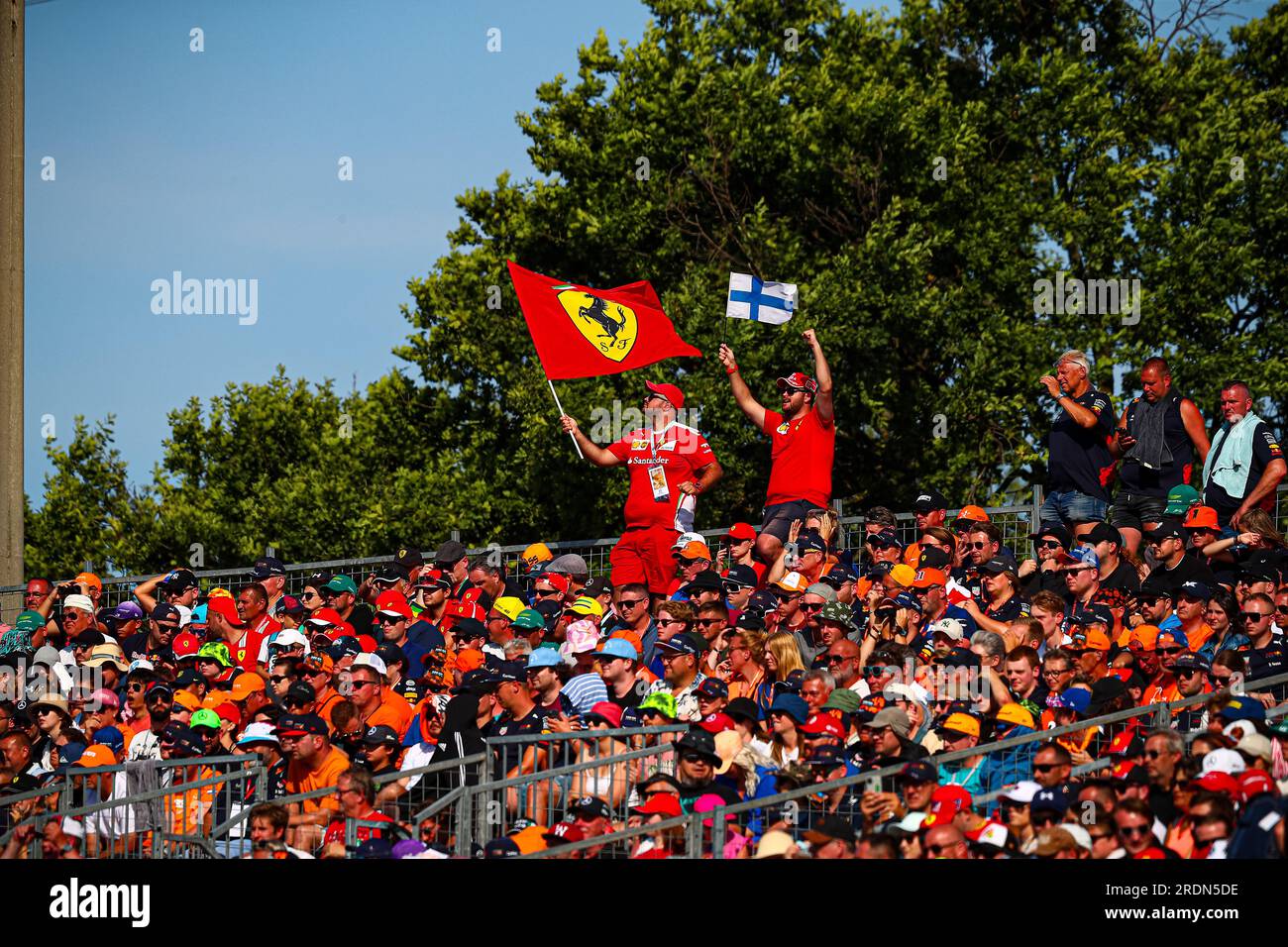Public/Tifosi/Fan/Grandstand während des ungarischen GP, Budapest, 20-23. Juli 2023, beim Hungaroring, Formel-1-Weltmeisterschaft 2023. Stockfoto