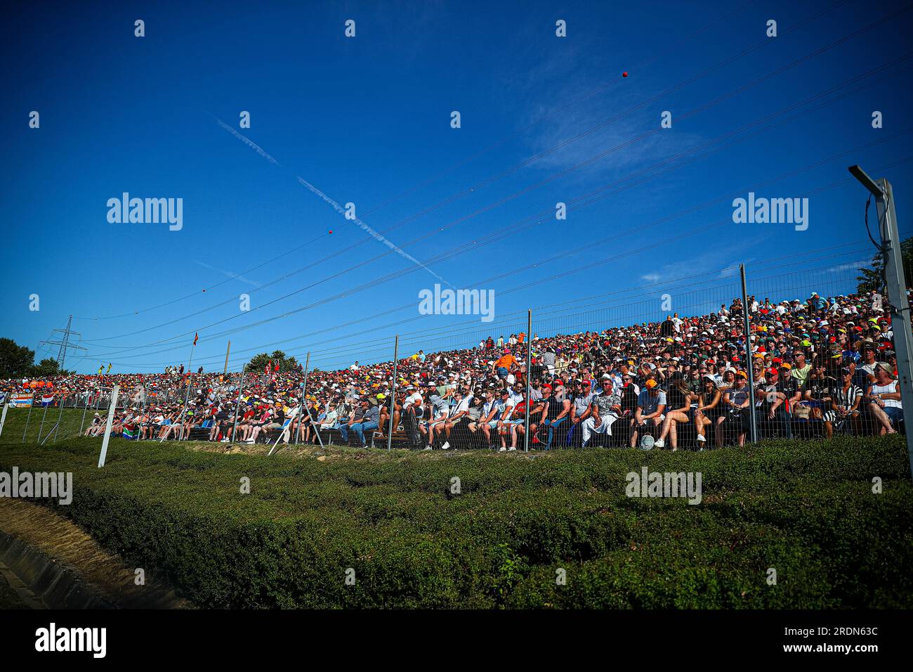 Public/Tifosi/Fan/Grandstand während des ungarischen GP, Budapest, 20-23. Juli 2023, beim Hungaroring, Formel-1-Weltmeisterschaft 2023. Stockfoto